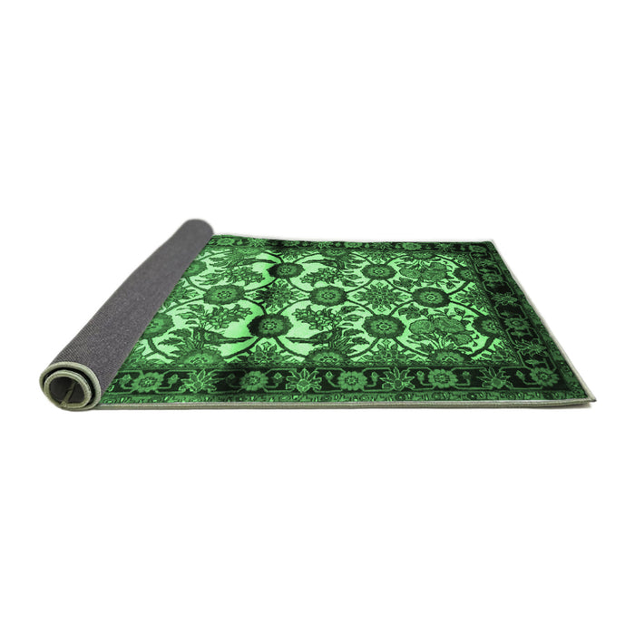 Sideview of Persian Emerald Green Traditional Rug, tr343emgrn
