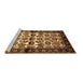 Sideview of Machine Washable Persian Brown Traditional Rug, wshtr343brn