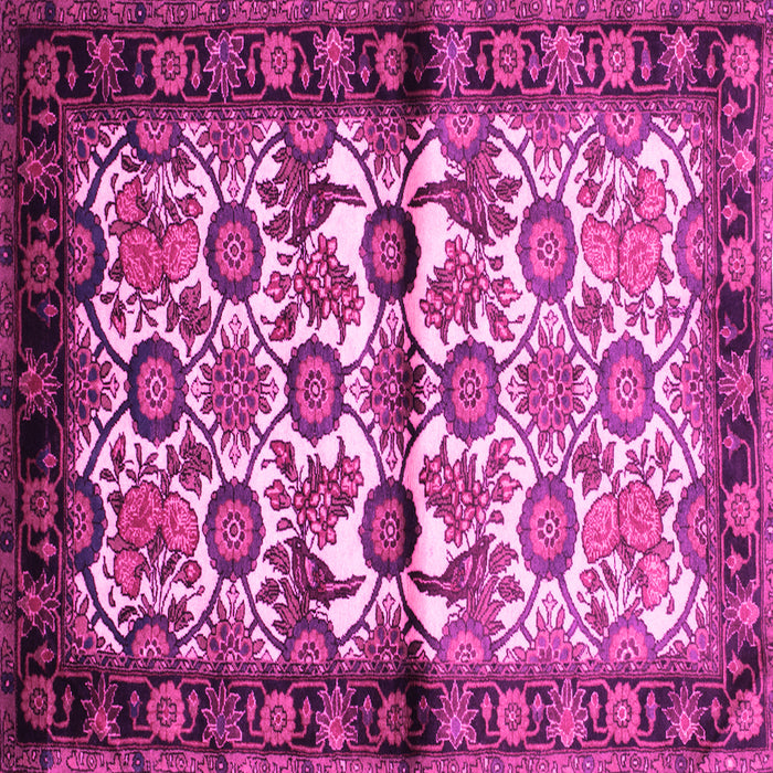 Square Machine Washable Persian Pink Traditional Rug, wshtr343pnk