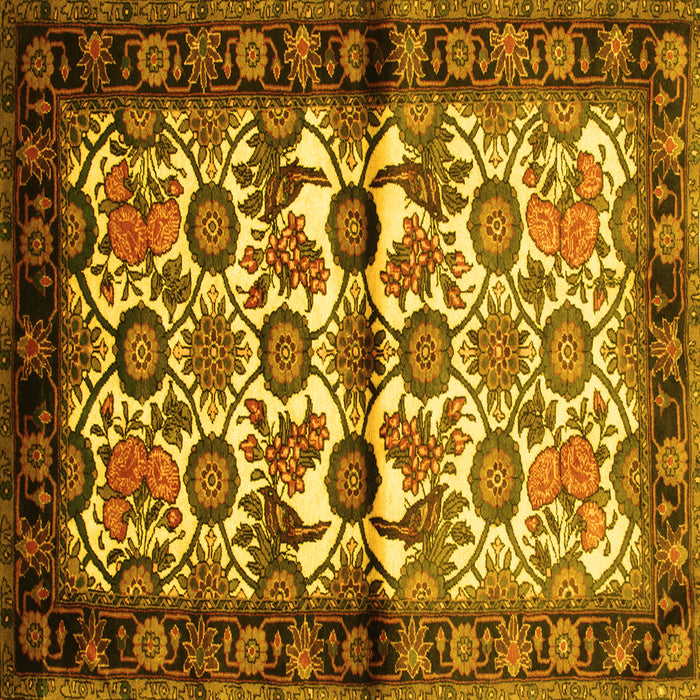 Square Persian Yellow Traditional Rug, tr343yw