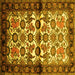 Square Persian Yellow Traditional Rug, tr343yw