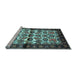 Sideview of Machine Washable Persian Light Blue Traditional Rug, wshtr343lblu