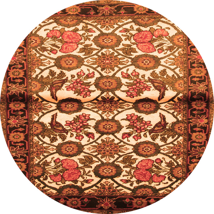 Square Persian Orange Traditional Rug, tr343org