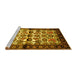 Sideview of Machine Washable Persian Yellow Traditional Rug, wshtr343yw