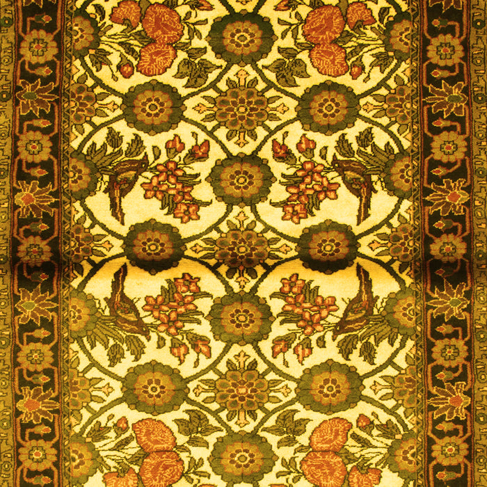 Machine Washable Persian Yellow Traditional Rug, wshtr343yw