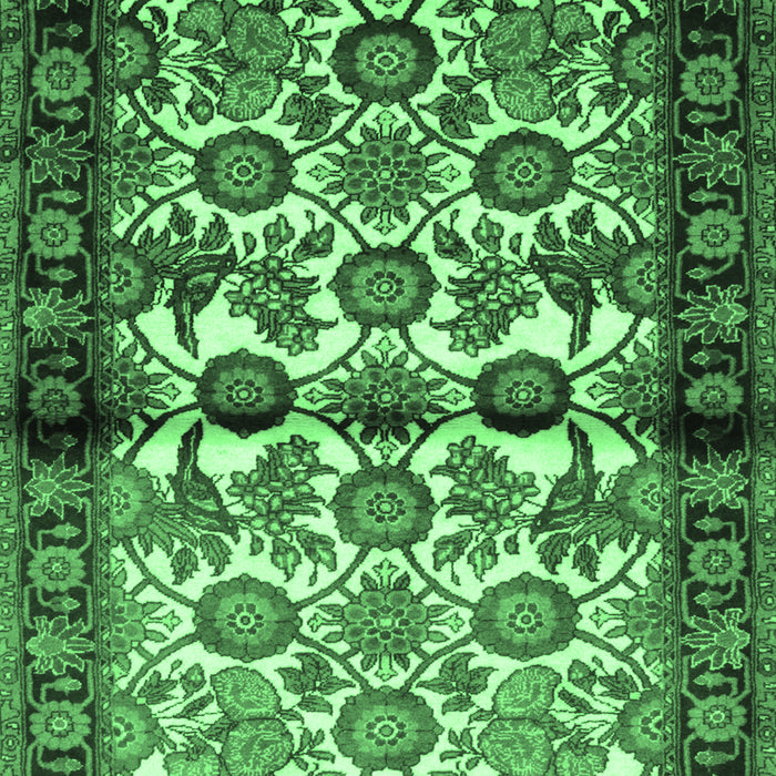 Machine Washable Persian Emerald Green Traditional Area Rugs, wshtr343emgrn