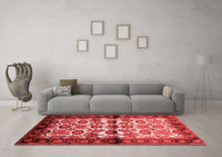 Machine Washable Persian Red Traditional Rug, wshtr343red