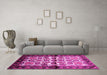 Machine Washable Persian Pink Traditional Rug in a Living Room, wshtr343pnk