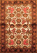 Serging Thickness of Machine Washable Persian Orange Traditional Area Rugs, wshtr343org