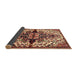 Sideview of Traditional Saffron Red Medallion Rug, tr344