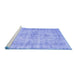 Sideview of Machine Washable Persian Blue Traditional Rug, wshtr3440blu