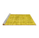 Sideview of Machine Washable Persian Yellow Traditional Rug, wshtr3440yw