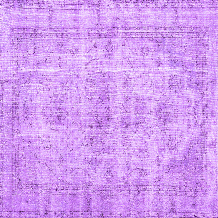 Square Machine Washable Persian Purple Traditional Area Rugs, wshtr3440pur