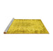 Sideview of Machine Washable Persian Yellow Traditional Rug, wshtr3441yw