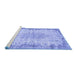 Sideview of Machine Washable Persian Blue Traditional Rug, wshtr3441blu