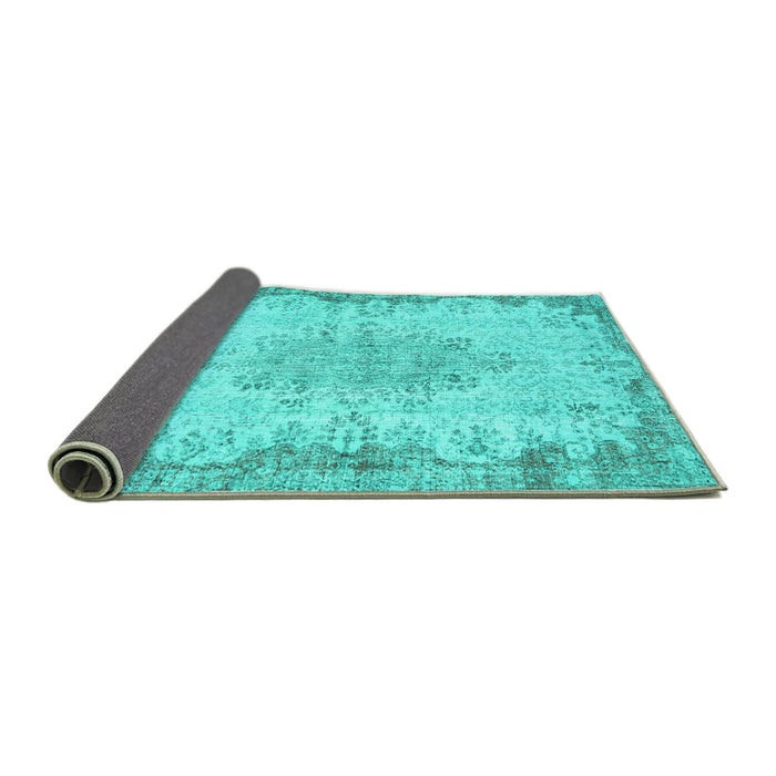 Sideview of Persian Turquoise Traditional Rug, tr3441turq