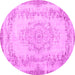 Round Persian Pink Traditional Rug, tr3442pnk