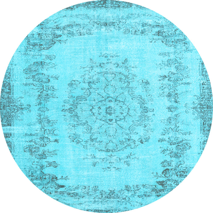 Round Persian Light Blue Traditional Rug, tr3442lblu