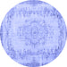 Round Persian Blue Traditional Rug, tr3442blu