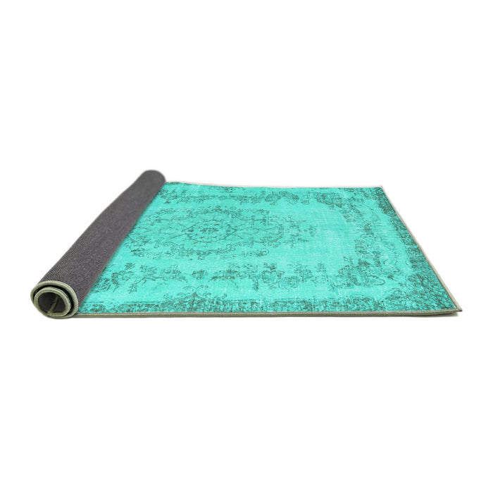 Sideview of Persian Turquoise Traditional Rug, tr3442turq