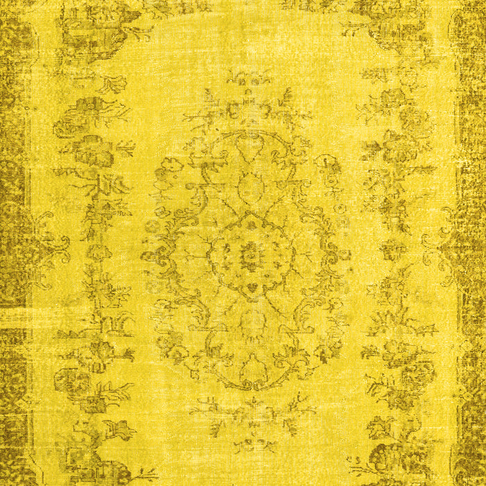 Machine Washable Persian Yellow Traditional Rug, wshtr3442yw