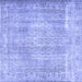 Square Persian Blue Traditional Rug, tr3443blu