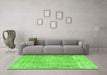 Machine Washable Persian Green Traditional Area Rugs in a Living Room,, wshtr3443grn