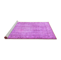Sideview of Machine Washable Persian Purple Traditional Area Rugs, wshtr3443pur