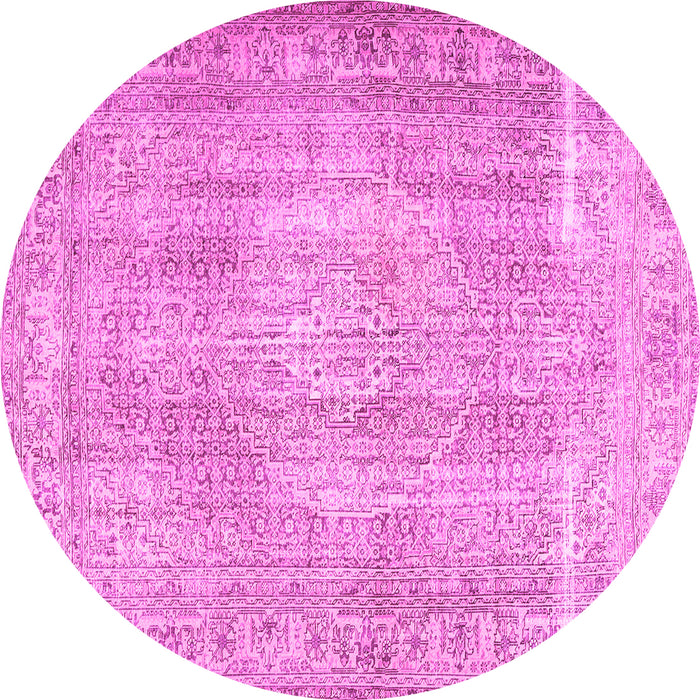 Round Persian Pink Traditional Rug, tr3443pnk