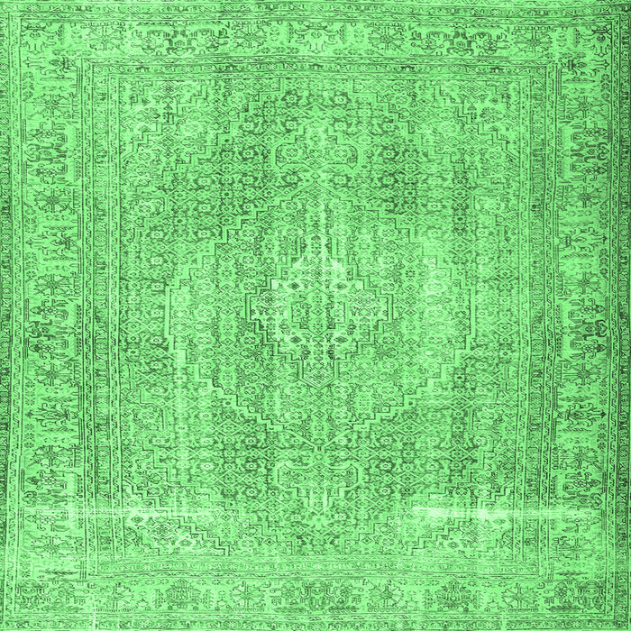 Square Persian Emerald Green Traditional Rug, tr3443emgrn