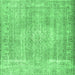 Square Persian Emerald Green Traditional Rug, tr3443emgrn