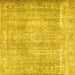 Square Persian Yellow Traditional Rug, tr3443yw