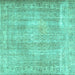 Square Persian Turquoise Traditional Rug, tr3443turq