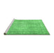 Sideview of Machine Washable Persian Emerald Green Traditional Area Rugs, wshtr3443emgrn