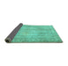 Sideview of Persian Turquoise Traditional Rug, tr3443turq