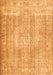 Serging Thickness of Machine Washable Persian Orange Traditional Area Rugs, wshtr3443org