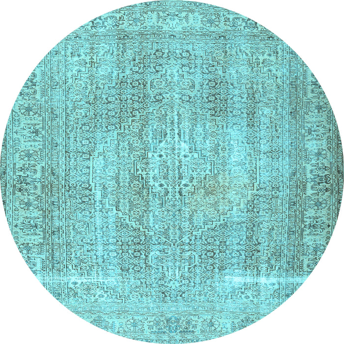 Round Persian Light Blue Traditional Rug, tr3443lblu