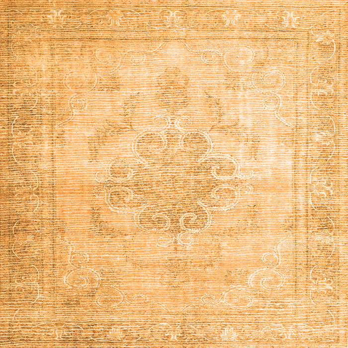 Round Machine Washable Persian Orange Traditional Area Rugs, wshtr3444org