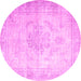 Round Persian Pink Traditional Rug, tr3444pnk