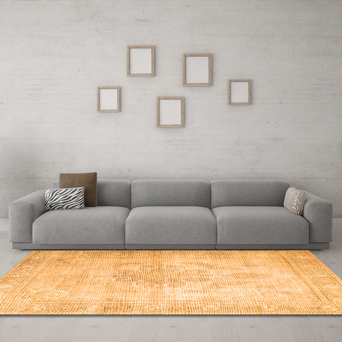 Machine Washable Persian Orange Traditional Area Rugs in a Living Room, wshtr3444org
