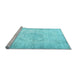 Sideview of Machine Washable Persian Light Blue Traditional Rug, wshtr3444lblu