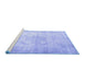 Sideview of Machine Washable Persian Blue Traditional Rug, wshtr3444blu