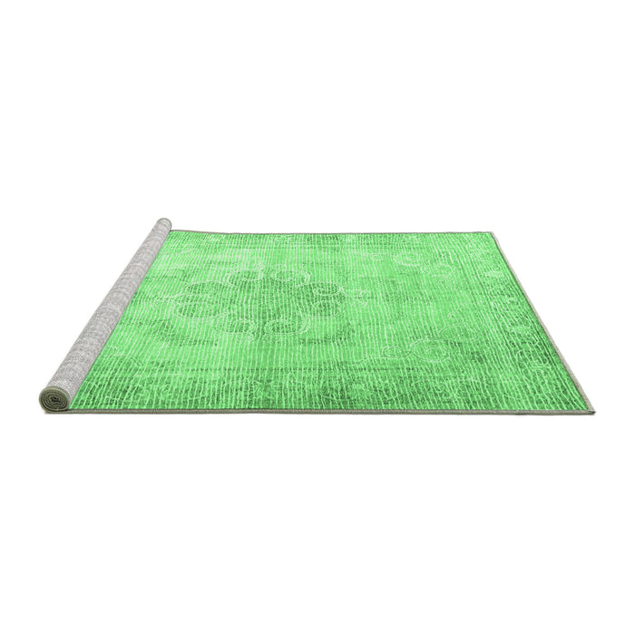 Sideview of Machine Washable Persian Emerald Green Traditional Area Rugs, wshtr3444emgrn