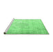 Sideview of Machine Washable Persian Emerald Green Traditional Area Rugs, wshtr3444emgrn