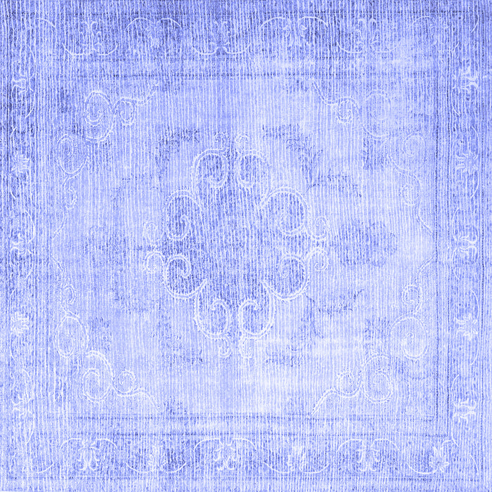 Square Machine Washable Persian Blue Traditional Rug, wshtr3444blu