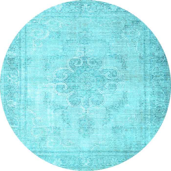 Round Persian Light Blue Traditional Rug, tr3444lblu