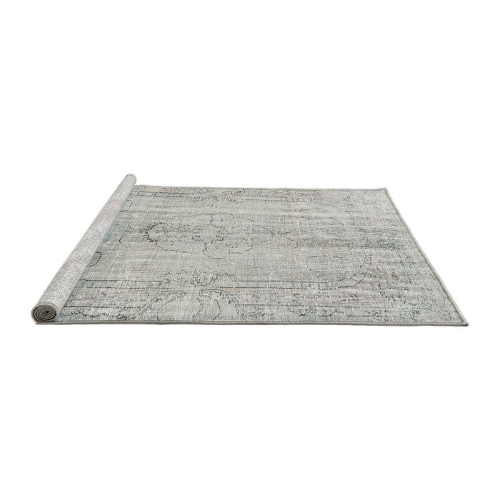 Sideview of Machine Washable Traditional Dark Gray Rug, wshtr3445