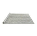 Sideview of Machine Washable Traditional Dark Gray Rug, wshtr3445