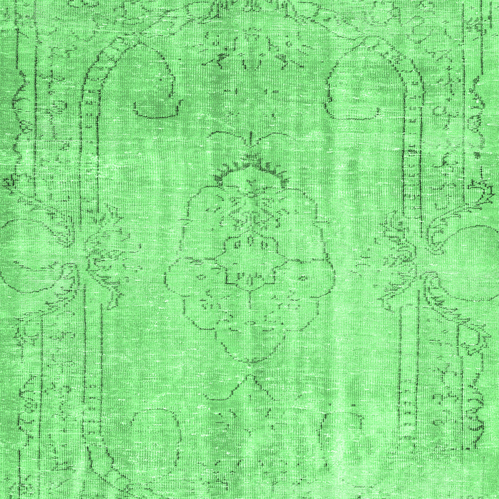 Machine Washable Persian Emerald Green Traditional Area Rugs, wshtr3445emgrn