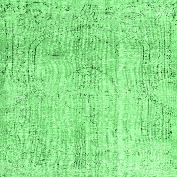 Square Machine Washable Persian Emerald Green Traditional Area Rugs, wshtr3445emgrn
